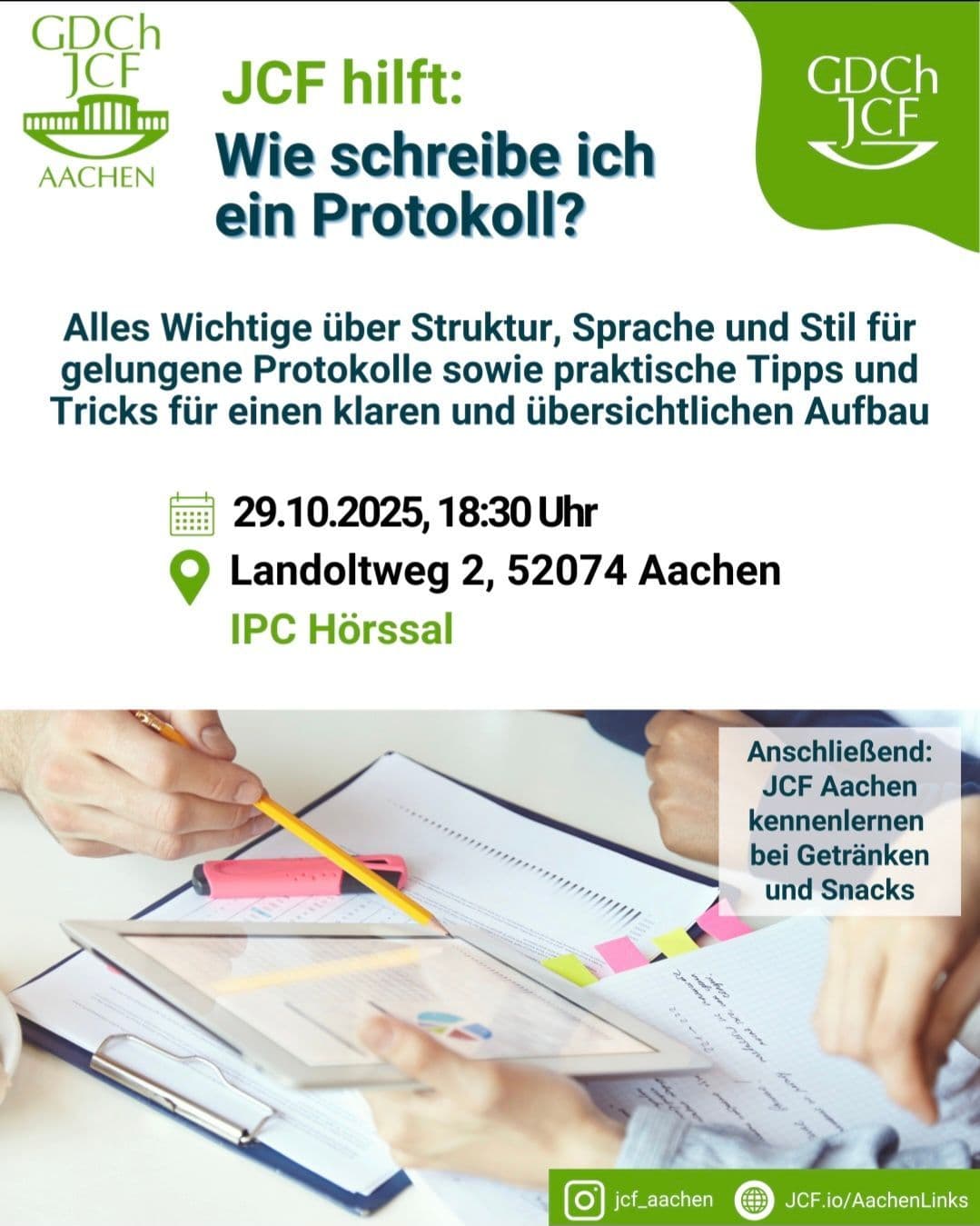 JCF hilft: Wie schreibe ich ein Protokoll?