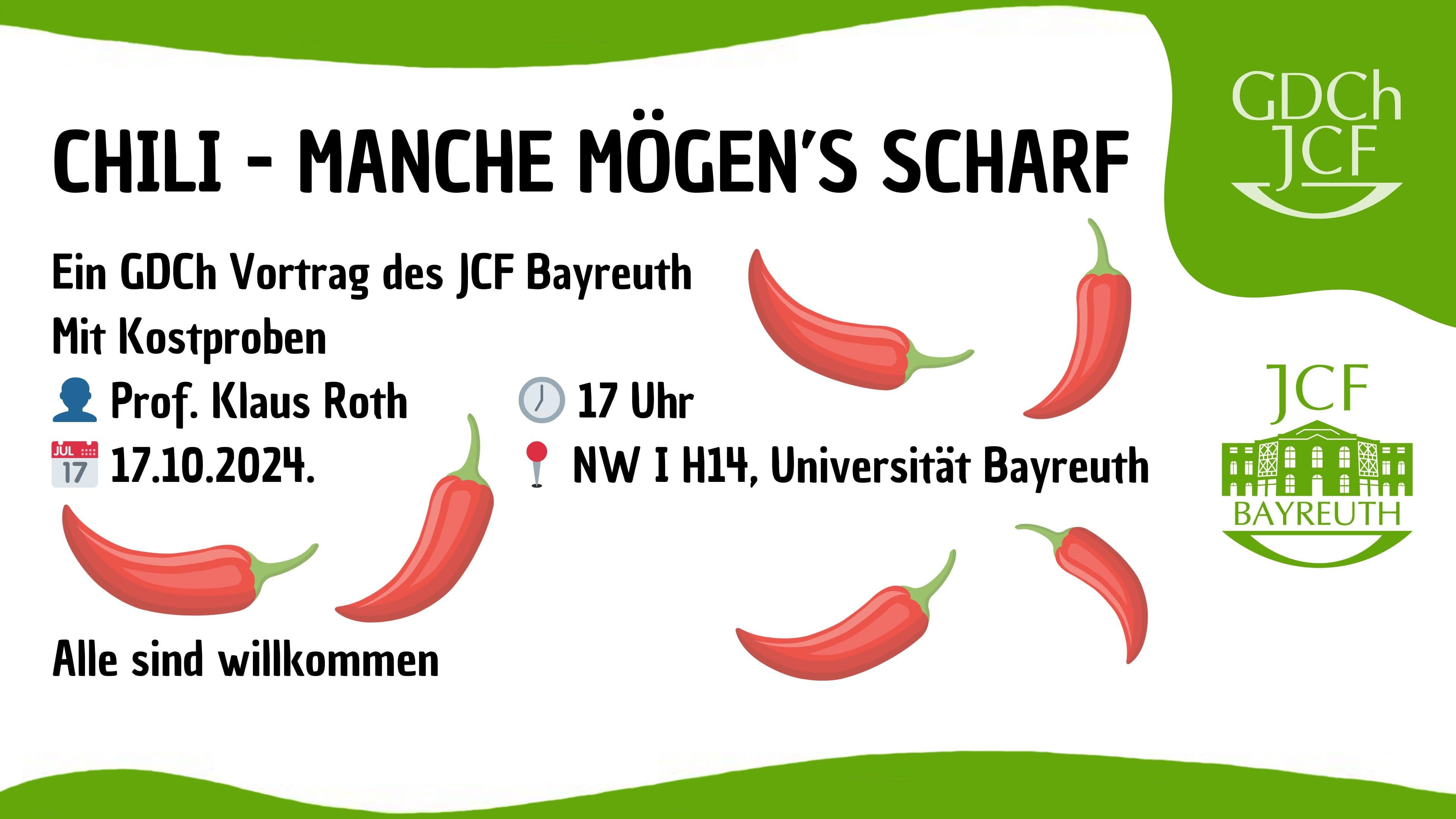 Einladung zum Vortrag: “Chili – Manche mögen’s scharf”