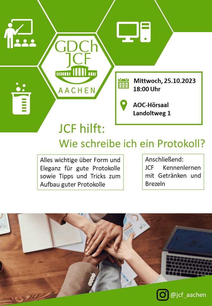 JCF hilft: Wie schreibe ich ein Protokoll? + JCF Kennenlernen Treffen