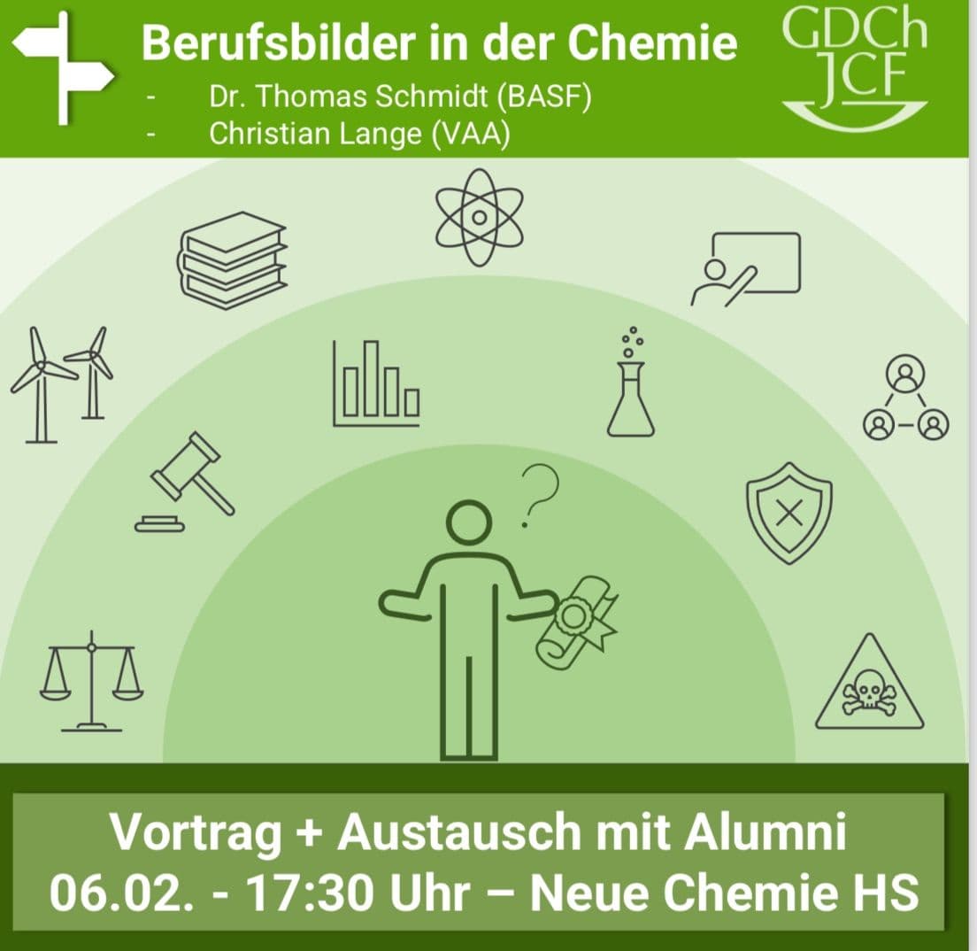 Berufsbilder in der Chemie, Gehaltsvorstellungen und Networking mit Alumni