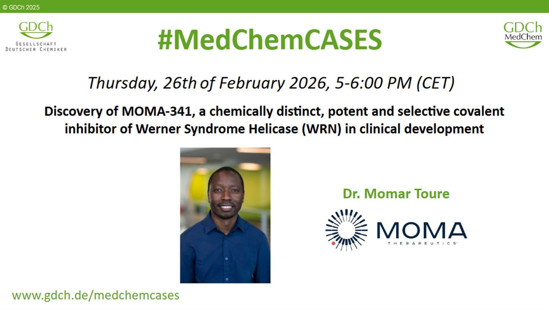 Discovery of MOMA-341, a chemically distinct, potent and selective covalent inhibitor of Werner Syndrome Helicase (WRN) in clinical development