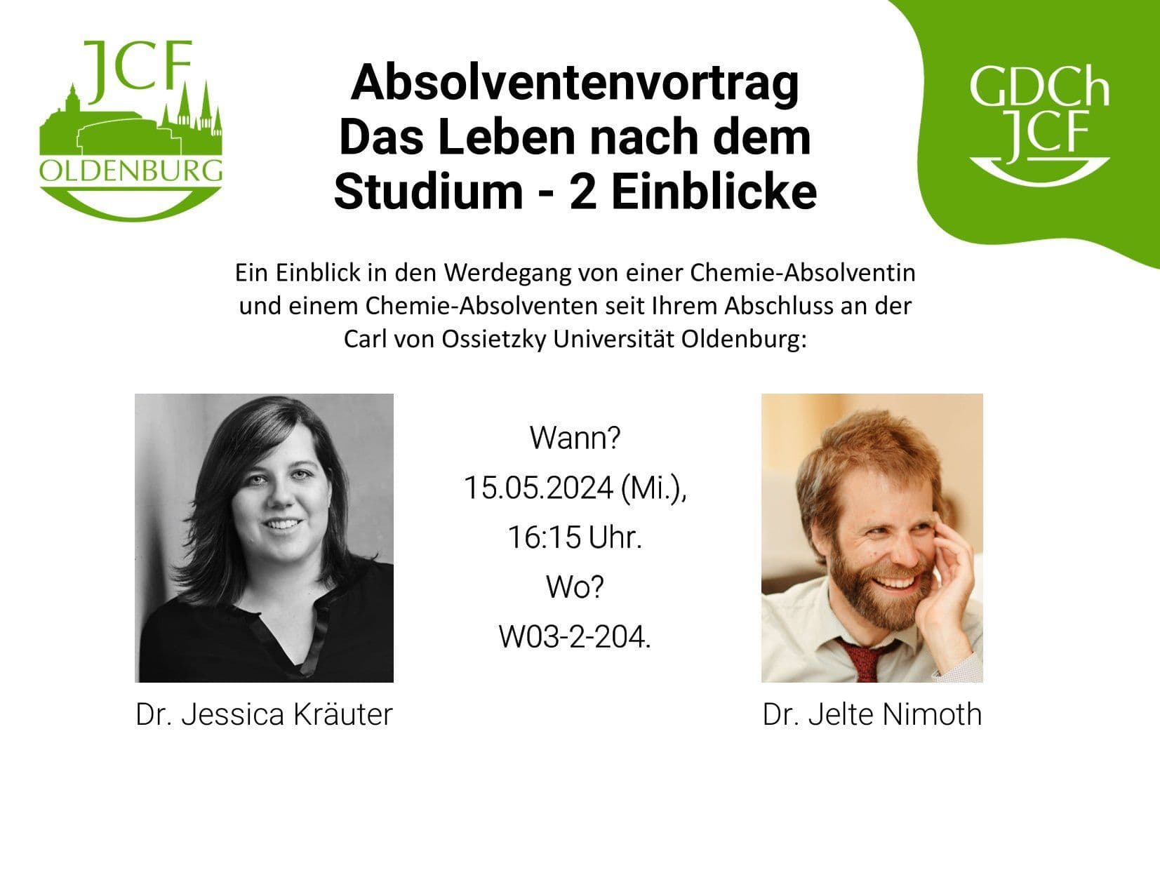 Absolventenvortrag - Das Leben nach dem Studium - 2 Einblicke